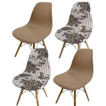 Kit 4 Capa Cadeira Charles Eames Eiffel Pé Palito Malha