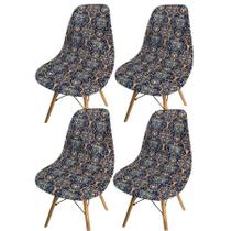 Kit 4 Capa Cadeira Charles Eames Eiffel Pé Palito Malha