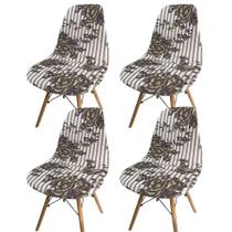 Kit 4 Capa Cadeira Charles Eames Eiffel Pé Palito Malha