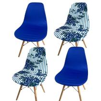 Kit 4 Capa Cadeira Charles Eames Eiffel Pé Palito Malha