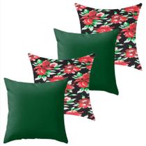 Kit 4 Capa de Almofada 40 x 40 Malha com Zíper Lisa e Estampada