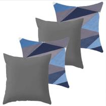 Kit 4 Capa de Almofada 40 x 40 Malha com Zíper Lisa e Estampada