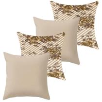 Kit 4 Capa de Almofada 40 x 40 Malha com Zíper Lisa e Estampada