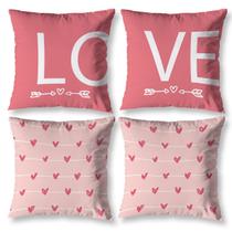 Kit 4 Capa de Almofada 40cm x 40cm Decorativas Estampadas Digital Coloridas Sala Sofá Quarto