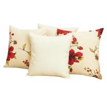 Kit 4 Capa de Almofada 40x40 Floral para Sala Sofá 100% Algodão com Zíper Kit 4 Capa de Almofada 40x40 Floral para Sala Sofá 100% Algodão com Zíper