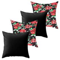 Kit 4 Capa De Almofada 40X40 Malha Com Zíper Lisa Estampada