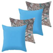 Kit 4 Capa De Almofada 40X40 Malha Com Zíper Lisa Estampada