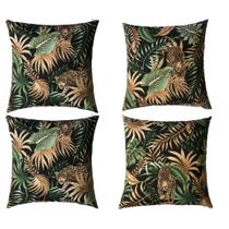 Kit 4 Capa de Almofada Belize Impermeável Fundo Preto Zíper Invisível 45x45 Kit 4 Capa de Almofada Belize Impermeável Fundo Preto Zíper Invisível 45x45