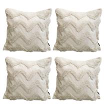 Kit 4 Capa de Almofada Branca Off Wihte Luxo Sofá 43x43cm