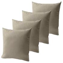 Kit 4 Capa de Almofada Suede 45 x 45 com Zíper Veludo Liso