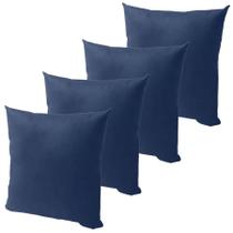 Kit 4 Capa de Almofada Suede 45 x 45 com Zíper Veludo Liso
