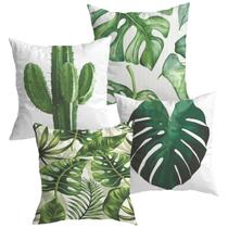 Kit 4 Capa de Almofadas Estampa Cacto e Costela de Adão para uma Decoração Natural