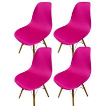 Kit 4 Capa de Cadeira Charles Eames Eiffel Pé Palito Malha Lisa