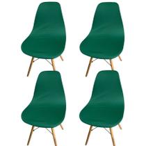 Kit 4 Capa de Cadeira Charles Eames Eiffel Pé Palito Malha Lisa