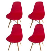 Kit 4 Capa de Cadeira Charles Eames Eiffel Pé Palito Malha Lisa