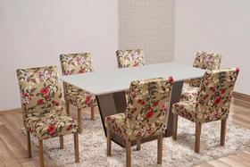 Kit 4 Capa De Cadeira Malha Gel Suplex Estampada Resistente Com Elastico