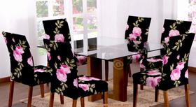 Kit 4 Capa De Cadeira Malha Gel Suplex Estampada Resistente Com Elastico