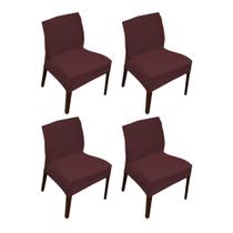 Kit 4 Capa de Cadeira Master Lisa Marrom Chocolate Sultan