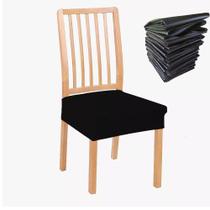 Kit 4 Capa Para Assento Cadeira Preta Impermeável
