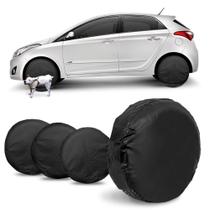 Kit 4 Capa Protetor Anti Xixi Cachorro para Roda Aro 15 16 e 17 66cm Impermeável Preto com Elástico