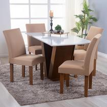 Kit 4 Capa Protetor de Cadeira Jantar Tecido Malha Gel Spandex Com Elastico Lavavel - F.V Enxovais