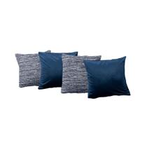 Kit 4 Capas Almofada 40Cm X 40Cm Jacquard Estampada Suede