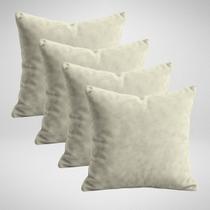 Kit 4 Capas Almofadas 50x50cm Decorativas Com Ziper Invisivel Suede Luxo Glamour Bege