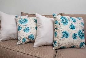 Kit 4 capas almofadas decorativas Suede 45 x 45 cm Floral Azul - Magic