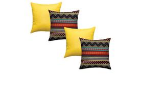 Kit 4 Capas Almofadas Gorgurinho Estampado com amarelo 45x45 Cm Kit 4 Capas Almofadas Gorgurinho Estampado com amarelo 45x45 Cm