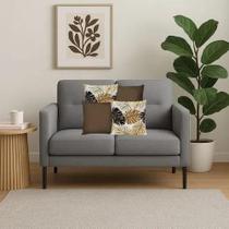 Kit 4 Capas Almofadas Lisas E Estampadas 40X Marrom-Claro