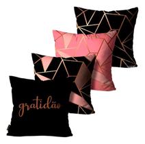 Kit 4 Capas Almofadas Mdecore Alta Quali Abstrato Multicolor