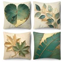 Kit 4 Capas Almofadas Oxford Estampada Exclusivas Efeito 3d Com Ziper Lançamento Envio Rapido