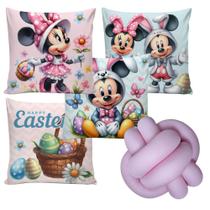 Kit 4 Capas de Almodas Decorativas e 1 Almofada de Nó