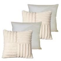 Kit 4 Capas de Almofada 2 Aconchego Creme e 2 Drapeada Creme Kit 4 Capas de Almofada 2 Aconchego Creme e 2 Drapeada Creme