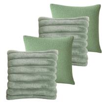 Kit 4 Capas de Almofada 2 Aveludado Prime Verde Menta e 2 Acquamarine Kit 4 Capas de Almofada 2 Aveludado Prime Verde Menta e 2 Acquamarine