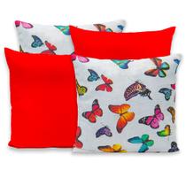 Kit 4 Capas de Almofada 40cmx40cm Gorgurinho Lisas e Estampadas Nova Coleção
