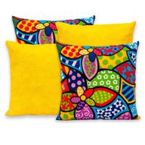 Kit 4 Capas de Almofada 40cmx40cm Gorgurinho Lisas e Estampadas Nova Coleção