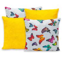 Kit 4 Capas de Almofada 40cmx40cm Gorgurinho Lisas e Estampadas Nova Coleção