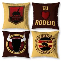 Kit 4 Capas de Almofada 40x40 Rodeio Cowboy Agro Sofá Sala Estampadas Digital com Zíper Decorativas Kit 4 Capas de Almofada 40x40 Rodeio Cowboy Agro Sofá Sala Estampadas Digital com Zíper Decorativas