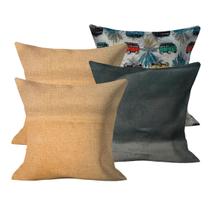 Kit 4 Capas de Almofada 45x45cm Decorativas Com Ziper Sala Sofá Cama