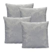Kit 4 Capas de Almofada c/ Zíper em Jacquard Adamascado Luxo 40cm x 40cm