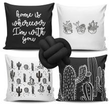 Kit 4 Capas de Almofada Cacto + Almofada Nó