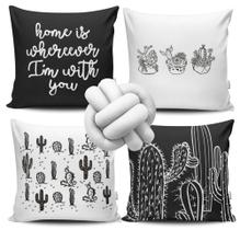 Kit 4 Capas de Almofada Cacto + Almofada Nó