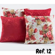 Kit 4 Capas De Almofada Com Zíper 42x42cm Lisa E Estampada