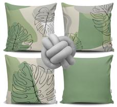 Kit 4 Capas de Almofada Costela de Adão + Almofada Nó