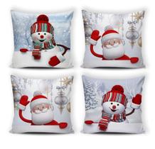 Kit 4 Capas de Almofada de Natal Decoração Festiva e Elegante sua casa linda para o natal Kit 4 Capas de Almofada de Natal Decoração Festiva e Elegante sua casa linda para o natal