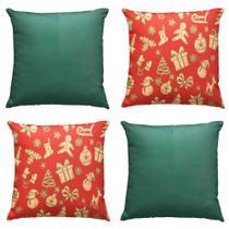 Kit 4 Capas de Almofada de Natal Natalina Decorativas 45 x 45 Kit 4 Capas de Almofada de Natal Natalina Decorativas 45 x 45