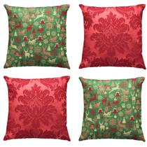 Kit 4 Capas de Almofada de Natal Natalina Decorativas 45 x 45