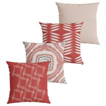 Kit 4 Capas de Almofada Decorativa Belchior com Zíper Tecido Especial Estampadas e Lisas 43 x 43cm Kit 4 Capas de Almofada Decorativa Belchior com Zíper Tecido Especial Estampadas e Lisas 43 x 43cm