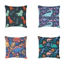 Kit 4 Capas De almofada Decorativa Dinossauro Cute